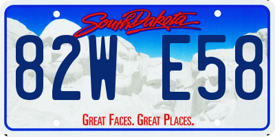 SD license plate 82WE58