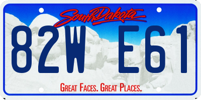 SD license plate 82WE61