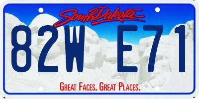 SD license plate 82WE71