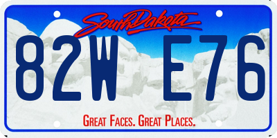 SD license plate 82WE76