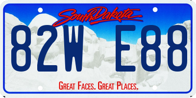 SD license plate 82WE88