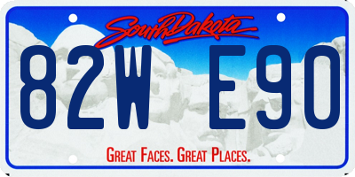 SD license plate 82WE90