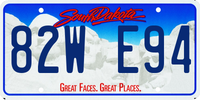 SD license plate 82WE94