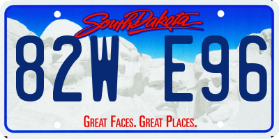 SD license plate 82WE96