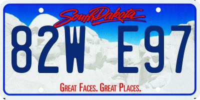 SD license plate 82WE97