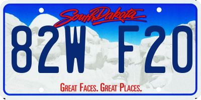 SD license plate 82WF20