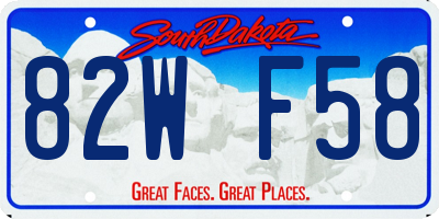 SD license plate 82WF58