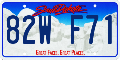 SD license plate 82WF71