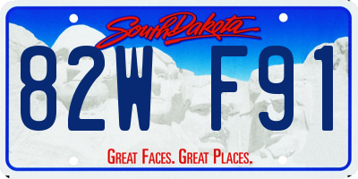 SD license plate 82WF91