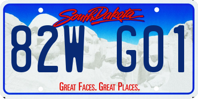 SD license plate 82WG01