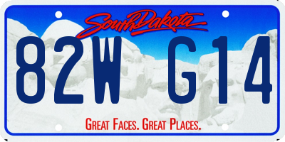 SD license plate 82WG14