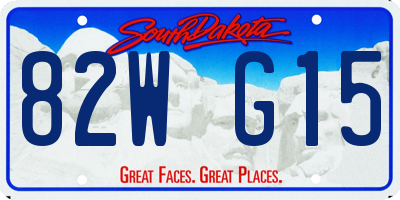 SD license plate 82WG15