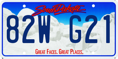 SD license plate 82WG21
