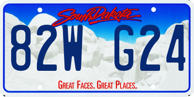 SD license plate 82WG24