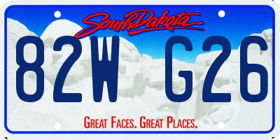 SD license plate 82WG26