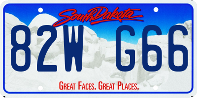 SD license plate 82WG66