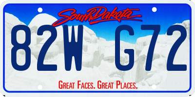 SD license plate 82WG72
