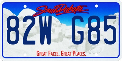 SD license plate 82WG85