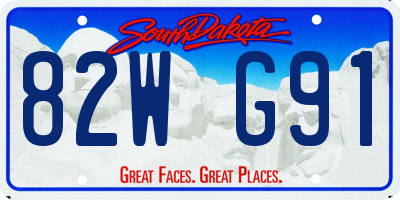 SD license plate 82WG91