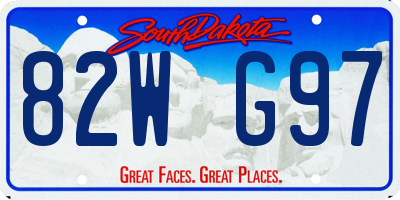 SD license plate 82WG97