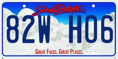 SD license plate 82WH06
