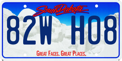 SD license plate 82WH08