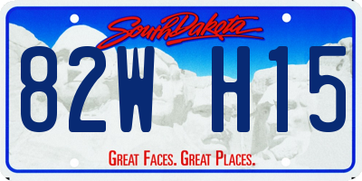 SD license plate 82WH15