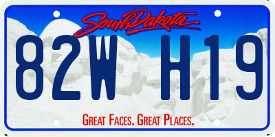 SD license plate 82WH19