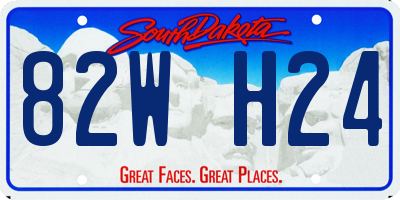 SD license plate 82WH24