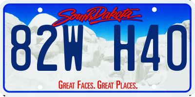 SD license plate 82WH40