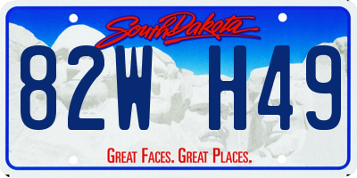 SD license plate 82WH49