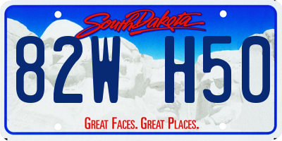 SD license plate 82WH50