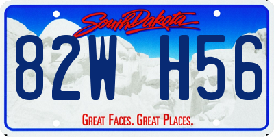 SD license plate 82WH56