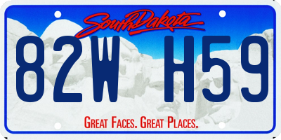 SD license plate 82WH59