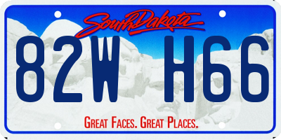 SD license plate 82WH66