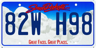 SD license plate 82WH98