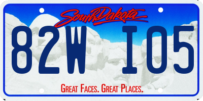 SD license plate 82WI05