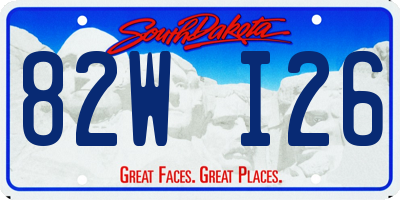 SD license plate 82WI26