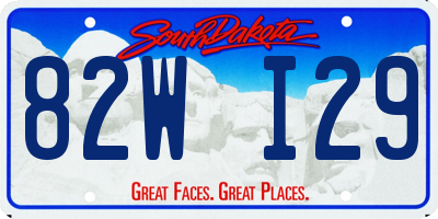 SD license plate 82WI29