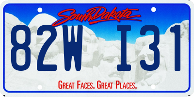 SD license plate 82WI31