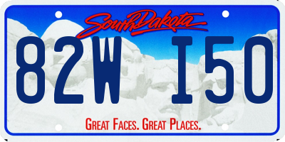 SD license plate 82WI50
