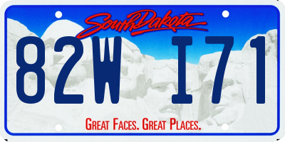 SD license plate 82WI71