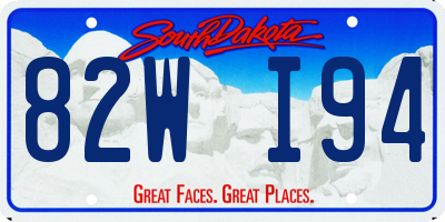 SD license plate 82WI94