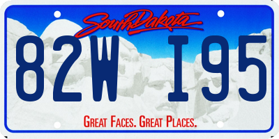 SD license plate 82WI95