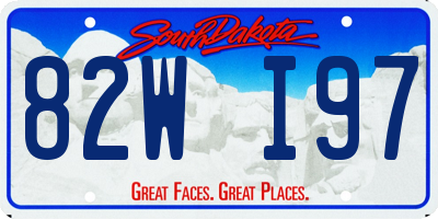 SD license plate 82WI97