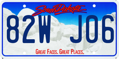 SD license plate 82WJ06