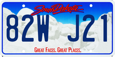 SD license plate 82WJ21