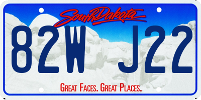 SD license plate 82WJ22