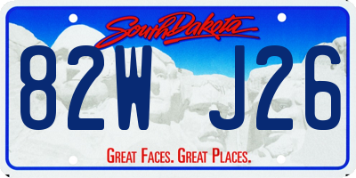 SD license plate 82WJ26