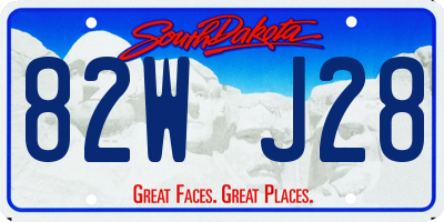 SD license plate 82WJ28